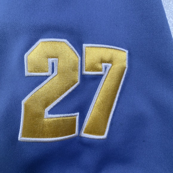 Starter ASPHALT LEGENDS All-State Stars 27 Stitched Baseball Jersey Blue/Gold XL - Picture 10 of 16